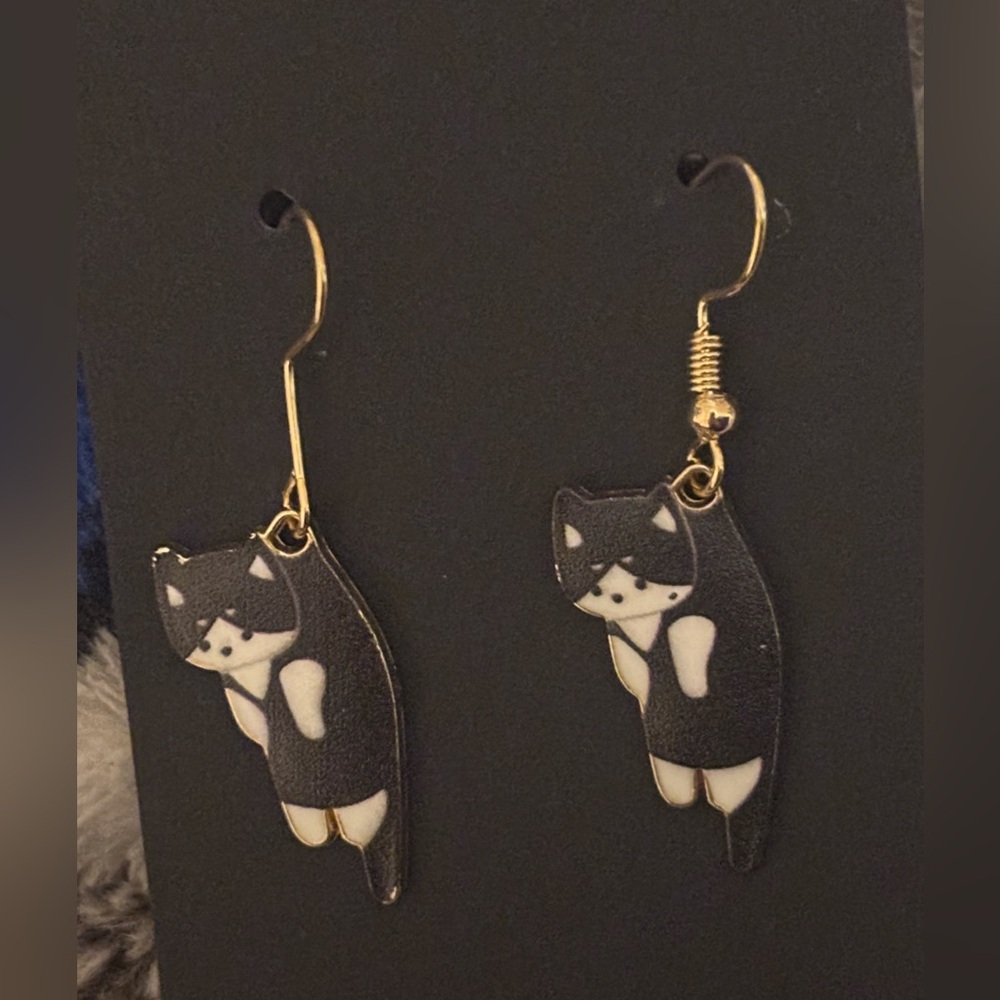 Handmade cat earrings